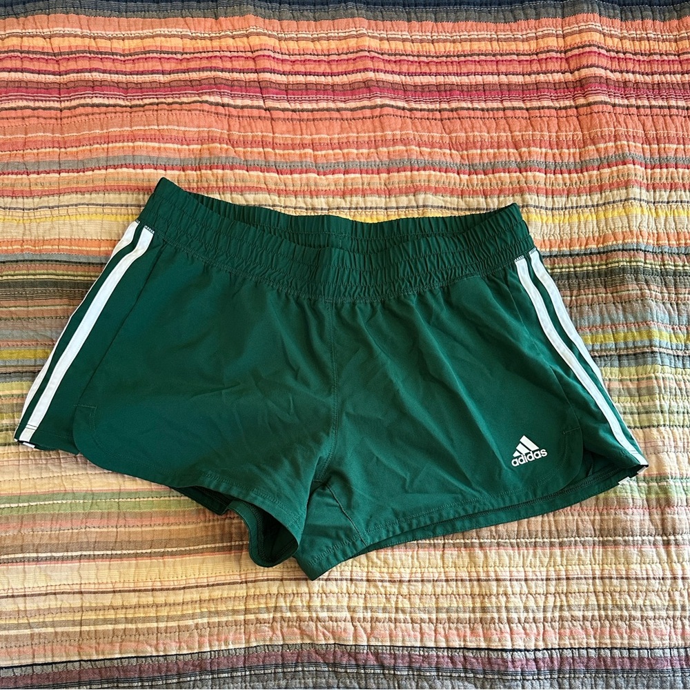Adidas Women's Dark Green Athletic Shorts